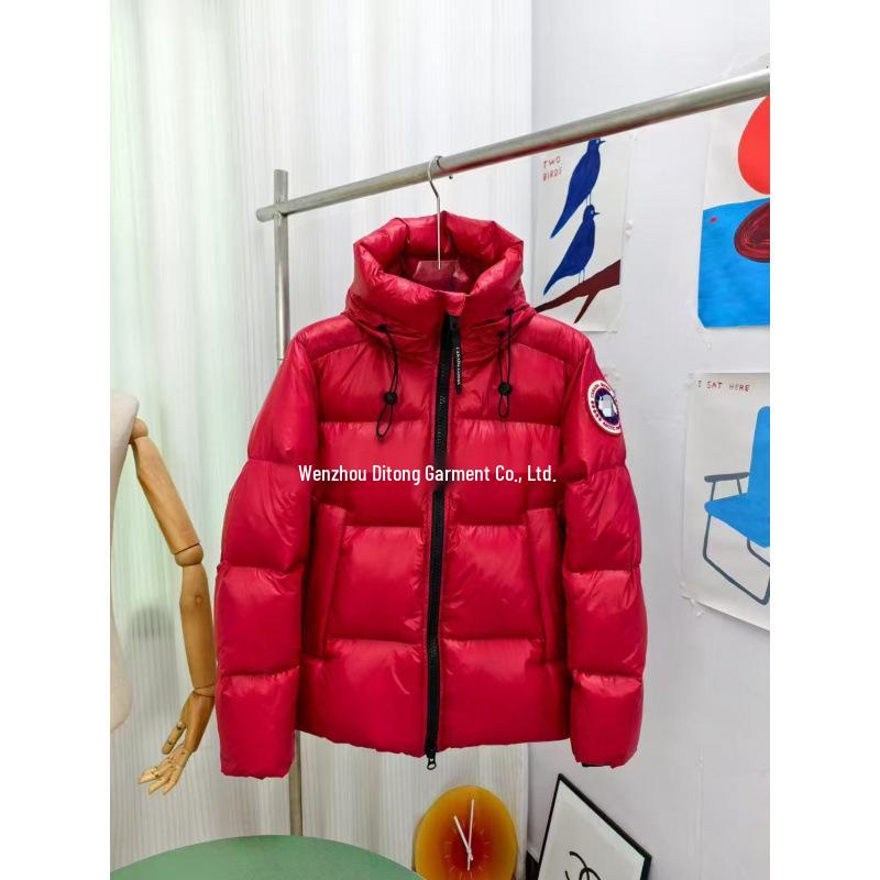 2025 Unisex Canada Goose Błyszcząca Kurtka Puchowa Puffer z Kapturem, Czarna - Ciepła i Luźny Krój