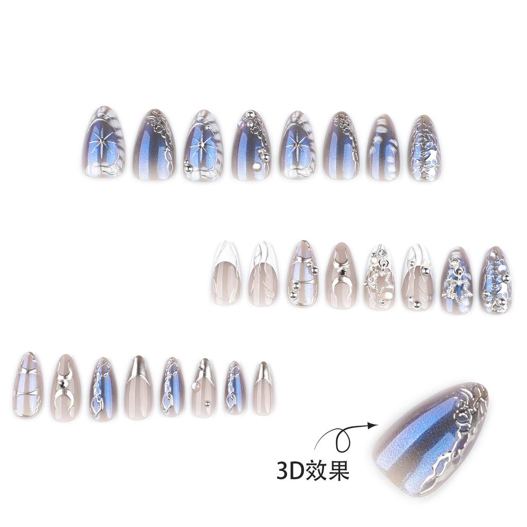 Y2K Almond Nail Art Wearing Nail Hot Selling Cool Spicy Nail Pieces False Nail Short Wearable Nail Pieces