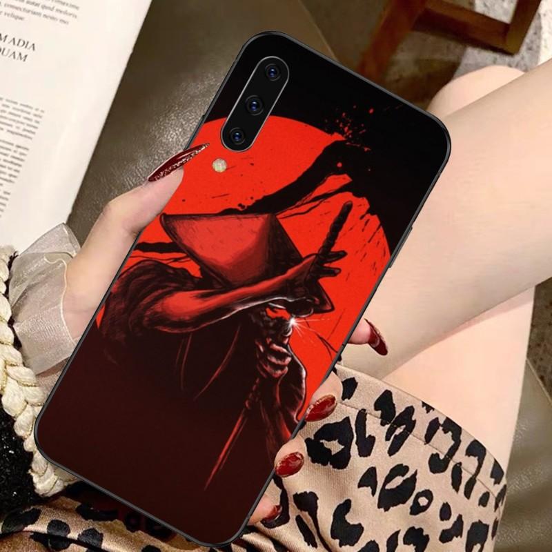 Apanese Samurai Oni Mask Phone Case For Samsung A91 A81 A73 A72 A71 A30S A20 A12 A13 A52 A53 4G 5G Soft Black Phone Cover