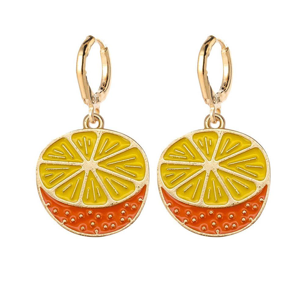 Summer Alloy Drip Earrings Fruit Earrings Lemon Avocado Strawberry Earrings Jewelry