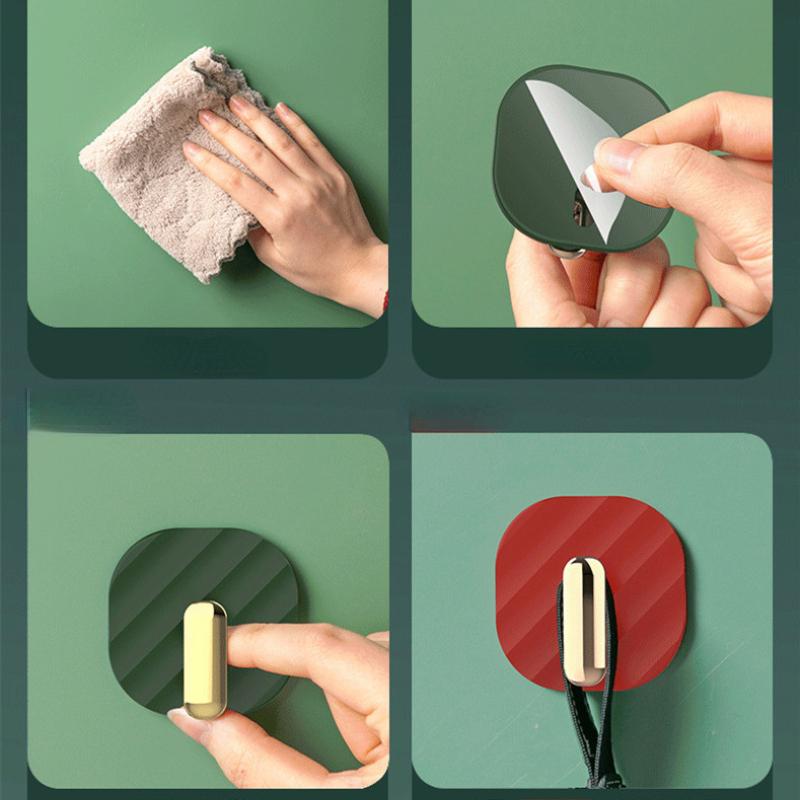 4Pcs Punch-free Hooks Strong Viscose Adhesive Hook Door Wall Bathroom Kitchen Key No Trace Viscose Coat Hook