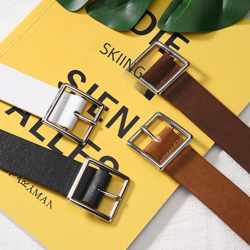 Women's Korean-Style Decorative Wide Pin Buckle Belt for Jeans - Unisex & Versatile