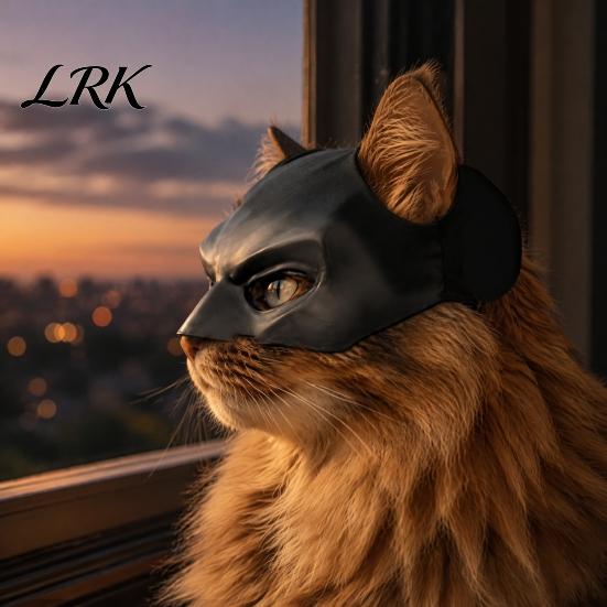 Three Dimensional Cat Mask Bat Mask, Funny Helmet, Hat Cosplay Costume, Adjustable Pet for Elastic Halloween Party Photo Props, Lightweight