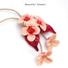 Genuine Top Grain Cowhide Floral Car Hanging Ornament Elegant Handbag Charm Fashionable Auto Interior Decor Cute Gift for Women