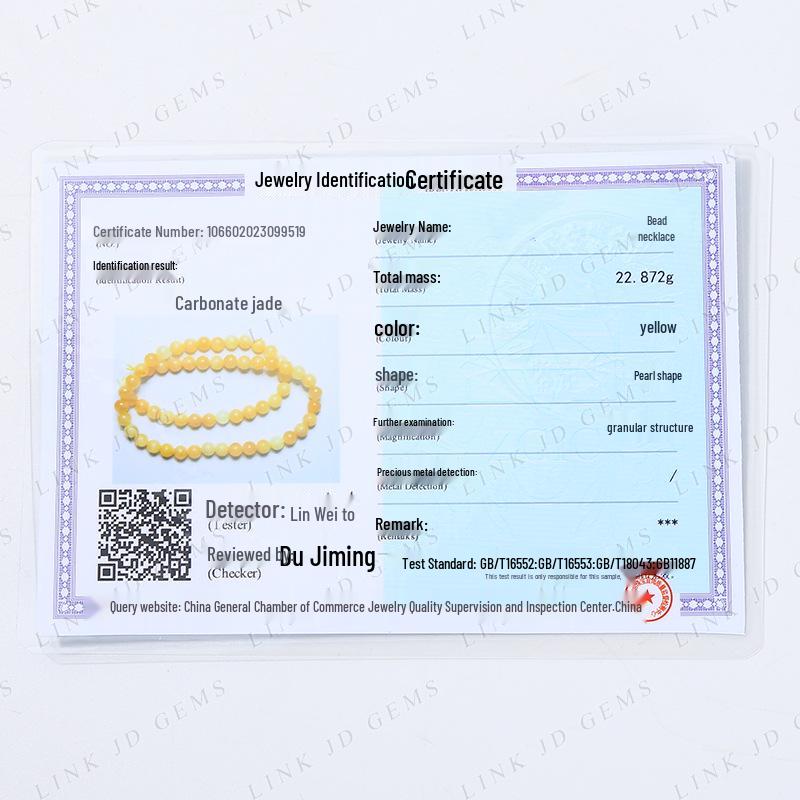 Yellow Chalcedony Round Jade Beads - Loose Semi-finished DIY Jewelry Accessories