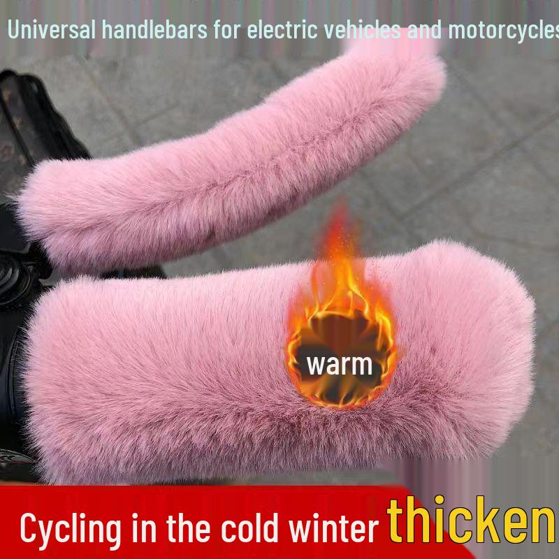 Winter Faux Fur Handlebar Gloves: Cold-Proof Covers for Electric Vehicles, Motorcycles, & Tricycles