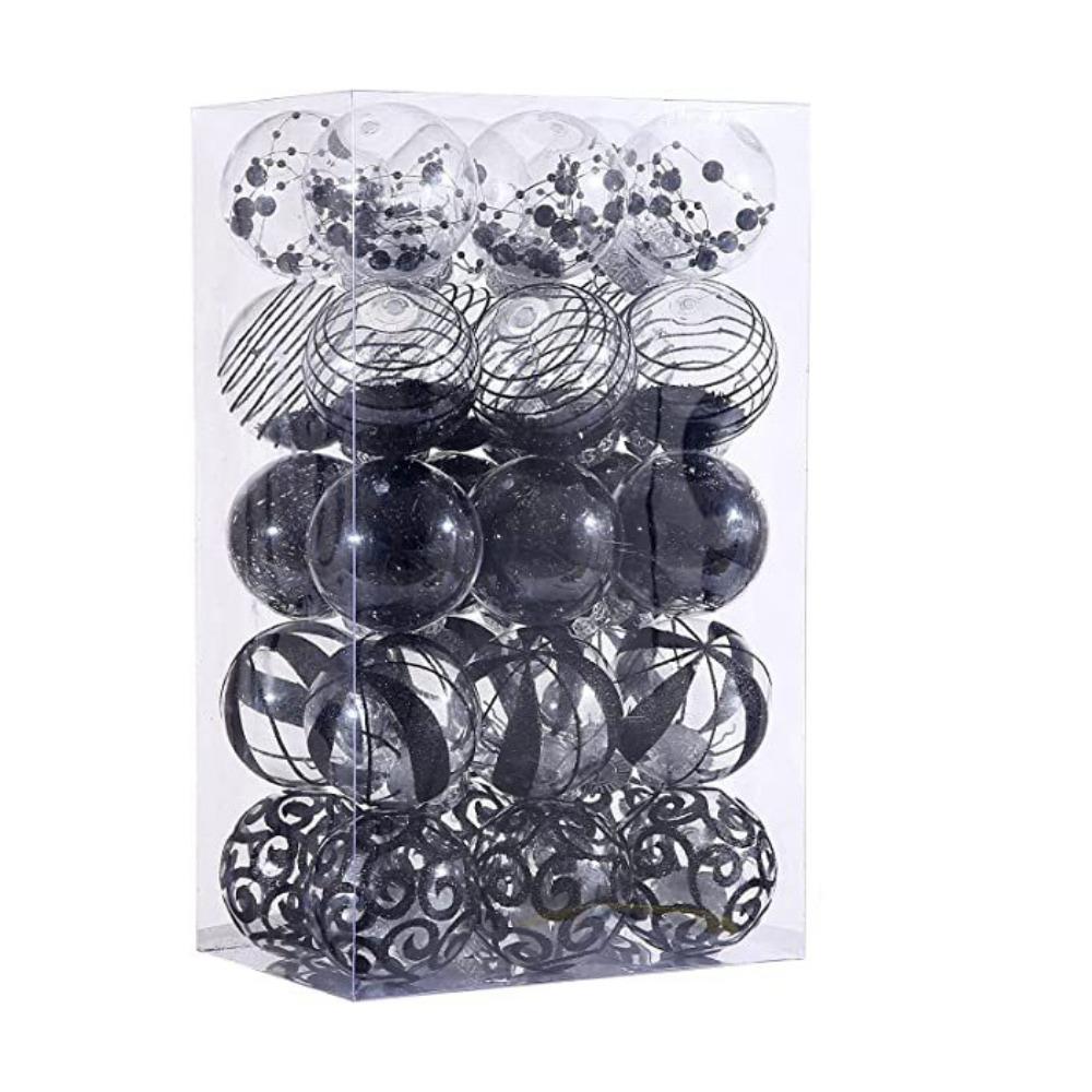 30pcs Plastic Christmas Tree Pendant Creative Hanging Ornament Christmas Ball Set  New Year