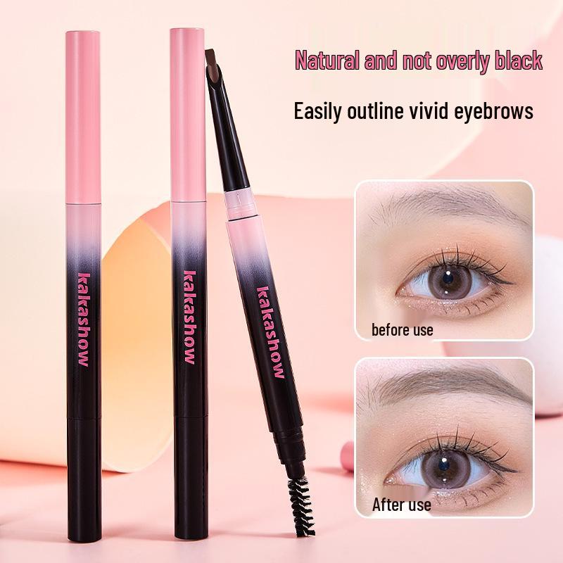 Kakashow Long-Lasting Double-Ended Eyebrow Pencil with Brush - Natural Color, Waterproof Beauty.