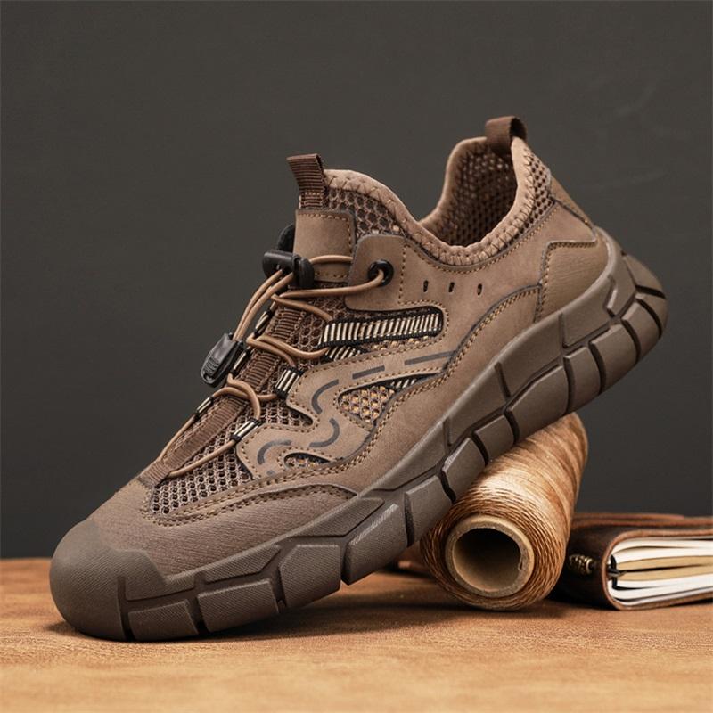 

Мужская обувь для походов в стиле ретро, прочные водонепроницаемые кроссовки для треккинга, нескользящая подошва, мужская обувь для горных путешествий 46 хаки