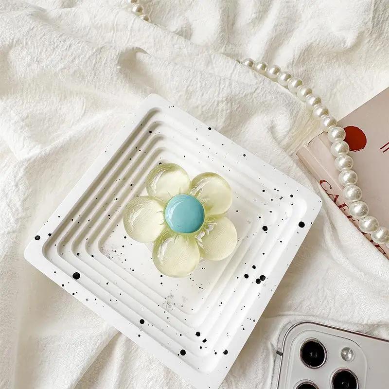 3D Niedlicher transparenter Blumenbogen-Fingerring-Griptok-Telefonhalter für iPhone-Stützbuchse Pocket Grip Tok-Ständerhalterung