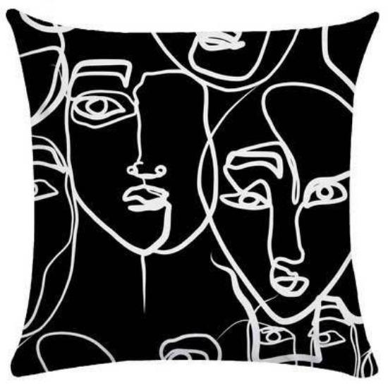 Nordic Pillow Ins Light Luxury Style Pillow Case Retro Art Abstract Blue Pillow Flower Sofa Backrest