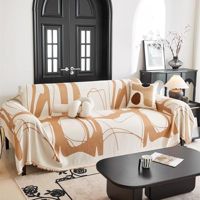 Abstract Chenille Thickened Sofa Cover Modern Full Cover Sofa Towel for Four Seasons Double Face Usable Dustproof Home Textile