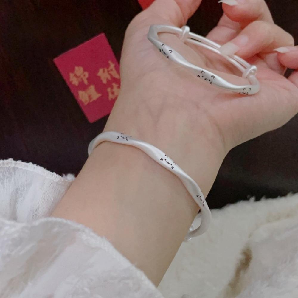 

Classic Copper Bracelets Adjustable Cute Hand Bracelet Simple Cat Bangle Party Style A