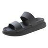 Summer New Slippers Women's 2025 Korean Version Casual Double Belt Platform One-Flip Fashion Simple Girls Beach Sandals