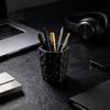 3D Printed Desk Accessories Pebble Texture Pen Holder, Hexagonal Desktop Organizer, Stable Anti-Tip Minimalist Pencil Holder for Vanity PLA