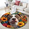 Pitbull Round Area Rug,Carpet Rug for Living Room Bedroom Sofa Playroom Decor,Non-slip Floor Mat