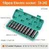 10pcs 8-24mm 1/2" Electric SleeveTool Impact Wrench Adapter Hand Tool Socket Set