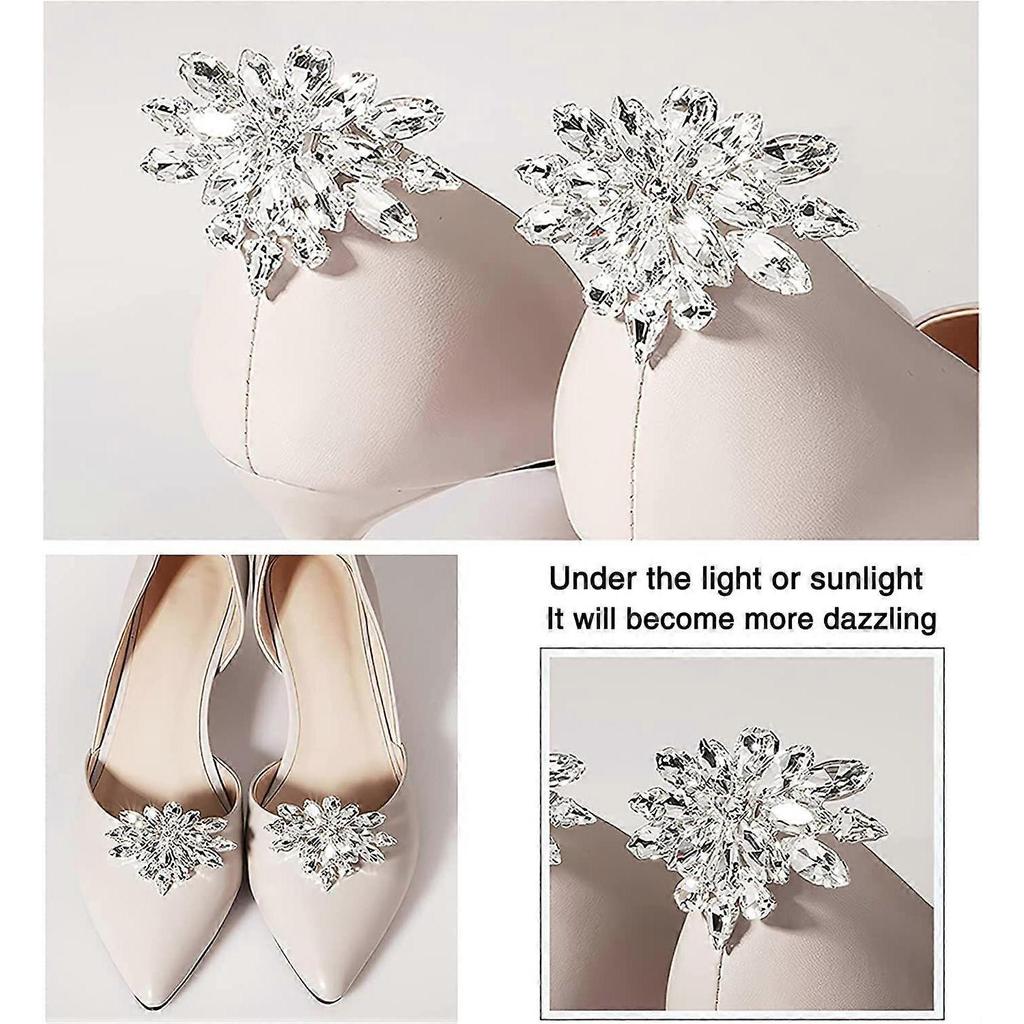 2 Pcs Shoe Clips Charms for Women, Fashionable and Beautiful Crystal Rhinestone