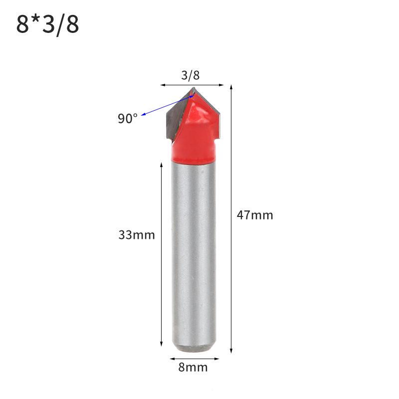 8mm Woodworking Trimmer Set: Double-Edged, Round Bottom, V-Shaped, Slotted, and Keyhole Engraving Knives