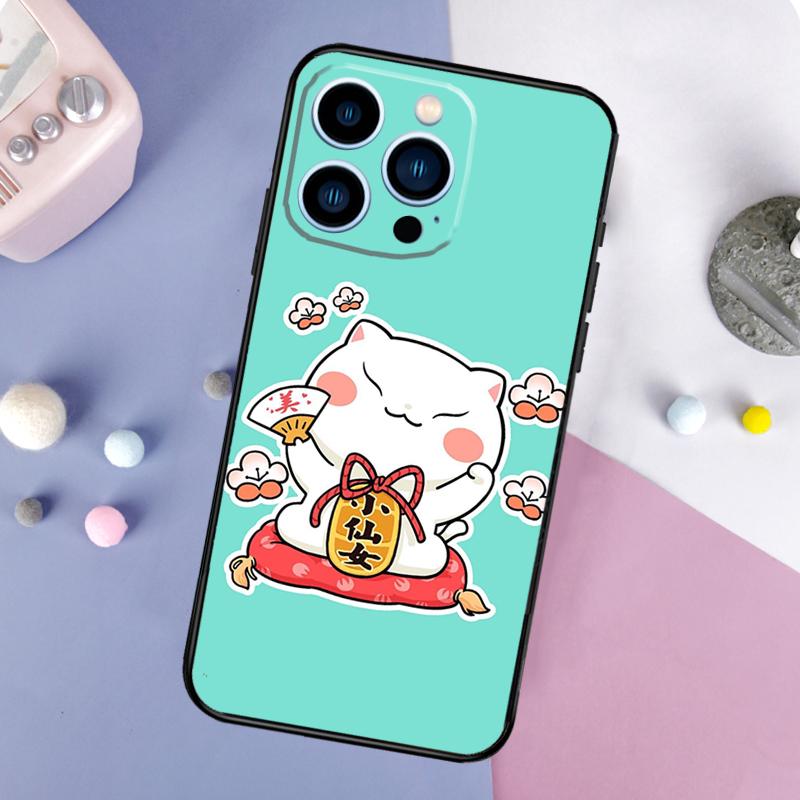 

China cute lucky cat Case For iPhone 16 15 13 12 11 14 Pro Max Mini X XR XS Max Plus Bumper Back Cover iPhone 14Pro MAX