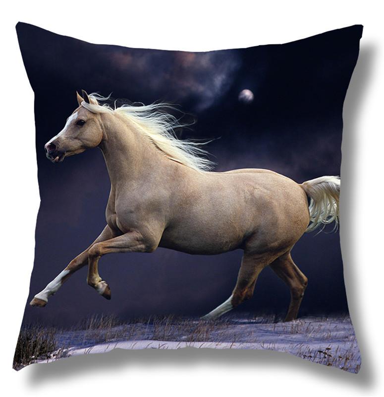 45x45cm Running Horse Print Pattern Cushion Cover Home Living Room Sofa Car Decoration Throw Pillow