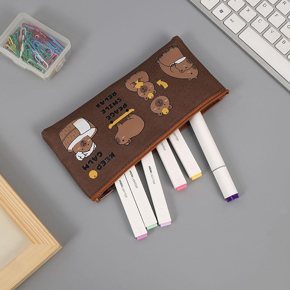 Capybara Stationery Organizer Multi-function Pen Bag Cartoon Stationery Storage Bag
