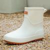 Soft-soled rain shoes women's winter fashion outer wear velvet water shoes new waterproof and non-slip rain boots medium tube kitchen rubber shoes