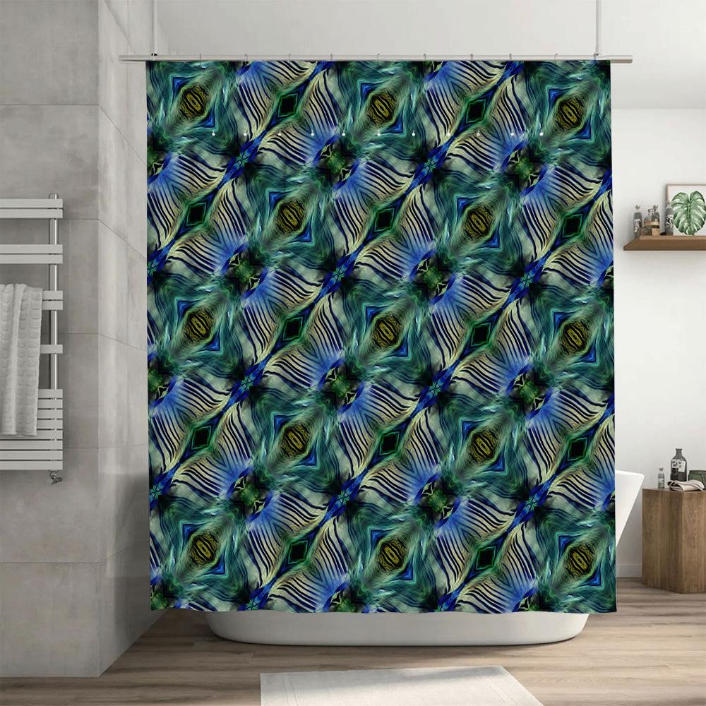 Bright Yellow Shower Curtain with Dots Pattern for Bathroom Decor Waterproof Fabric Shower Closes, Easy Maintenance Home Decorat
