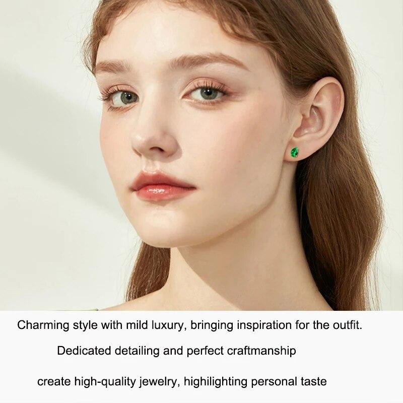 Diaspore Taş Saplama Küpe Kadınlar için 925 Ayar Gümüş Tanzanit Zümrüt Kaplama 18 K Sarı Altın Küpe Güzel Takı Hediye