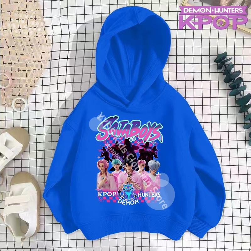 K-pop Demon Hunters Hoodies Boys Girls Long Sleeve Outerwear Saja Boys Print Hooded Coat for Children Fashion Pullover Kids Tops