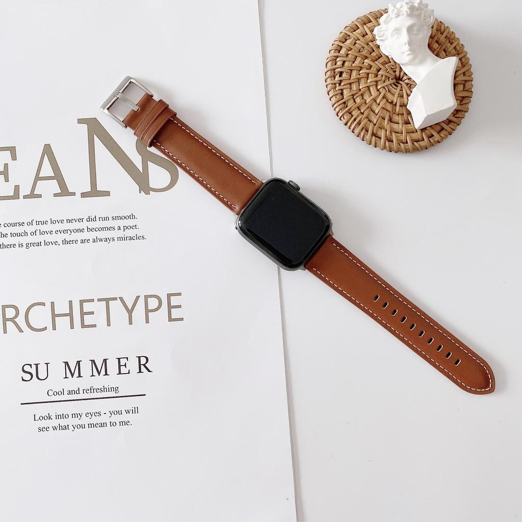 Suitable For Apple Watch10 Apple Watch Generation Iwatch98765 Generation Se Car Line Leather Strap For Men And Women