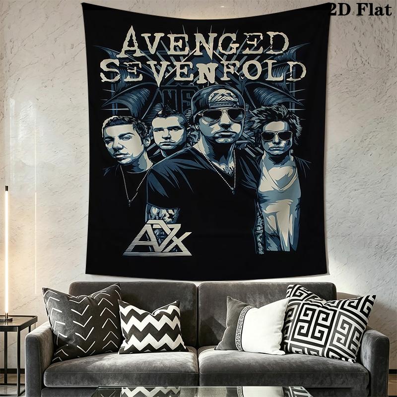Heavy Metal Band Logo Print Tapestry Wallmounted Fashion Print Atmospheric Background Cloth Homestay Soft Decoration Tapestry Work Of Art