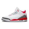 Air Jordan 3 Retro Fire Red 2022 Unisex Αθλητικά Παπούτσια Λευκό Τσιμεντόγκριζο Μαύρο DN3707-160