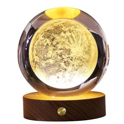 3D Crystal Ball Night Light Rechargeable Battery Soft Light Multifunction Crystal Ball Lamp with