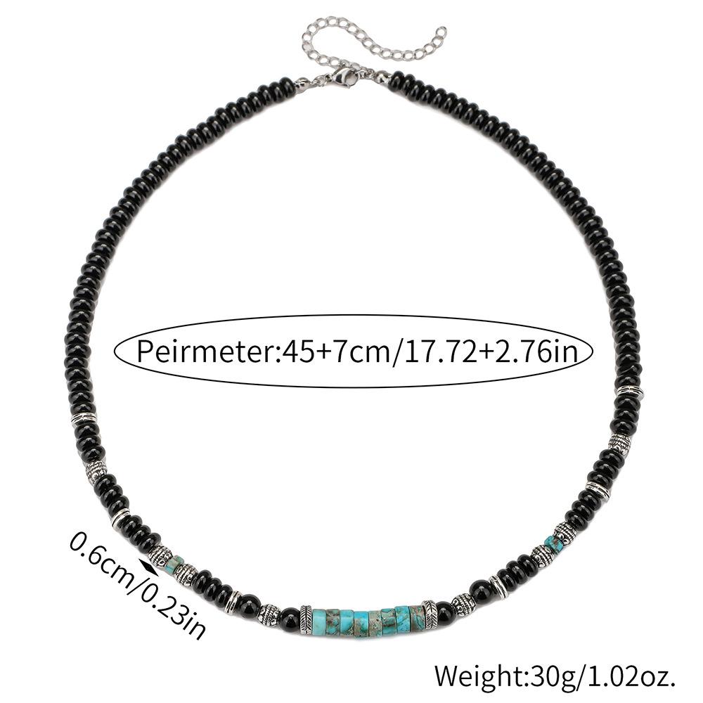 Emperor Stone Beaded Men's Collarbone Necklace: Stylish European & American Hip Hop Abacus Bead Chain