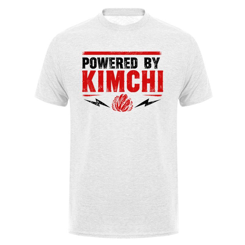 Funny Powered By Kimchi Shirt Unisex Korean BBQ Food Graphic Tee Spicy Kimchi Lover T Shirt Casual Streetwear Short Sleeve DA