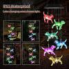Solar Powered Dog Light Wind Chimes Lamp Color Changing Yard Decor