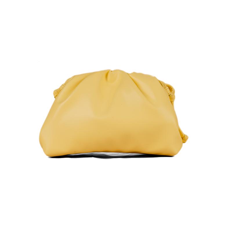 Women's 2024 Soft Leather Pleated Handbag - Evening, Shoulder, and Messenger Bag with Solid Color Texture.