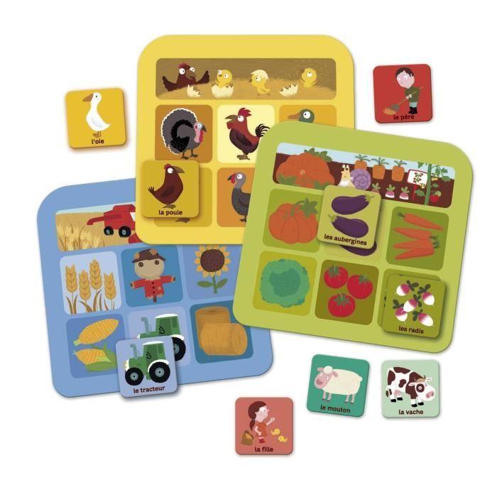 Nathan - loto de la ferme - jeu éducatif pour enfants de 3 ans et plus