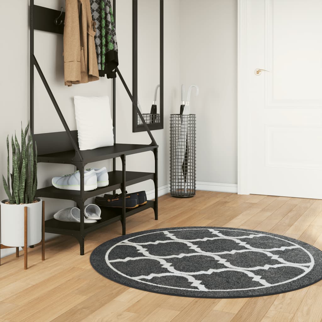 Washable Rug Black and White Ø 120 cm