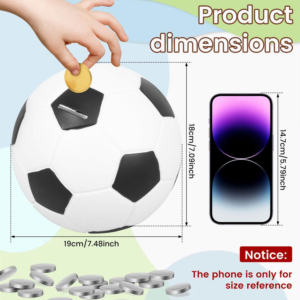 Piggy Bank for Kids Basketball/Football/Soccer/Baseball Money Box Cartoon Coin Piggy Bank Fall Resistant Children Birthday Gift