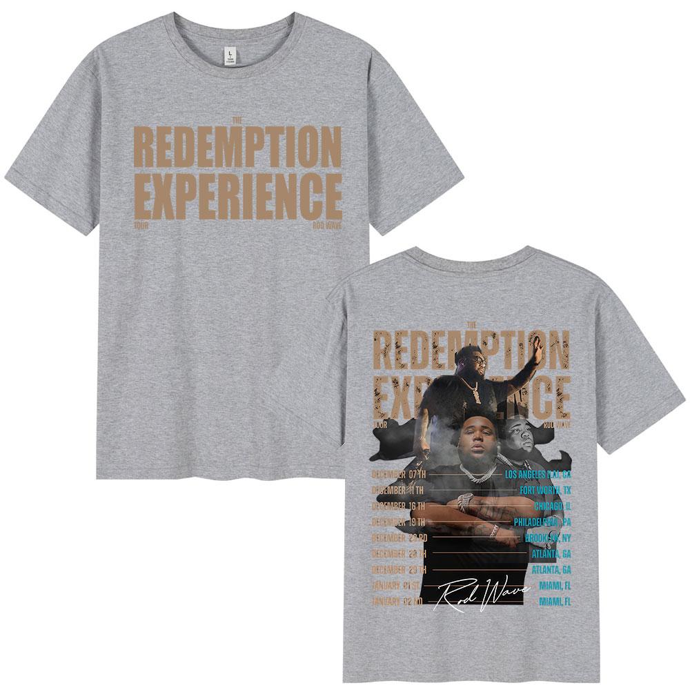 Rapper Rod Wave The Redemption Experience Tour Tshirt 2026 Summer Mens Womens Hip Hop Fashion Short Sleeve Tshirt Top
