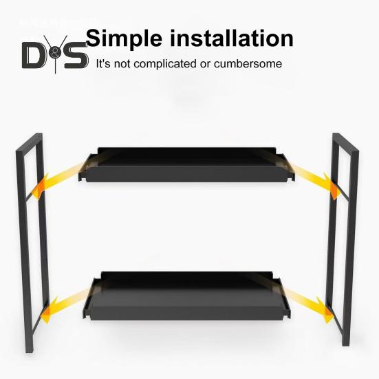 Countertop Storage Rack Double Layers Heavy Duty Metal Home Office Living Room Kitchen Bathroom Cosmetics Organizer Holder