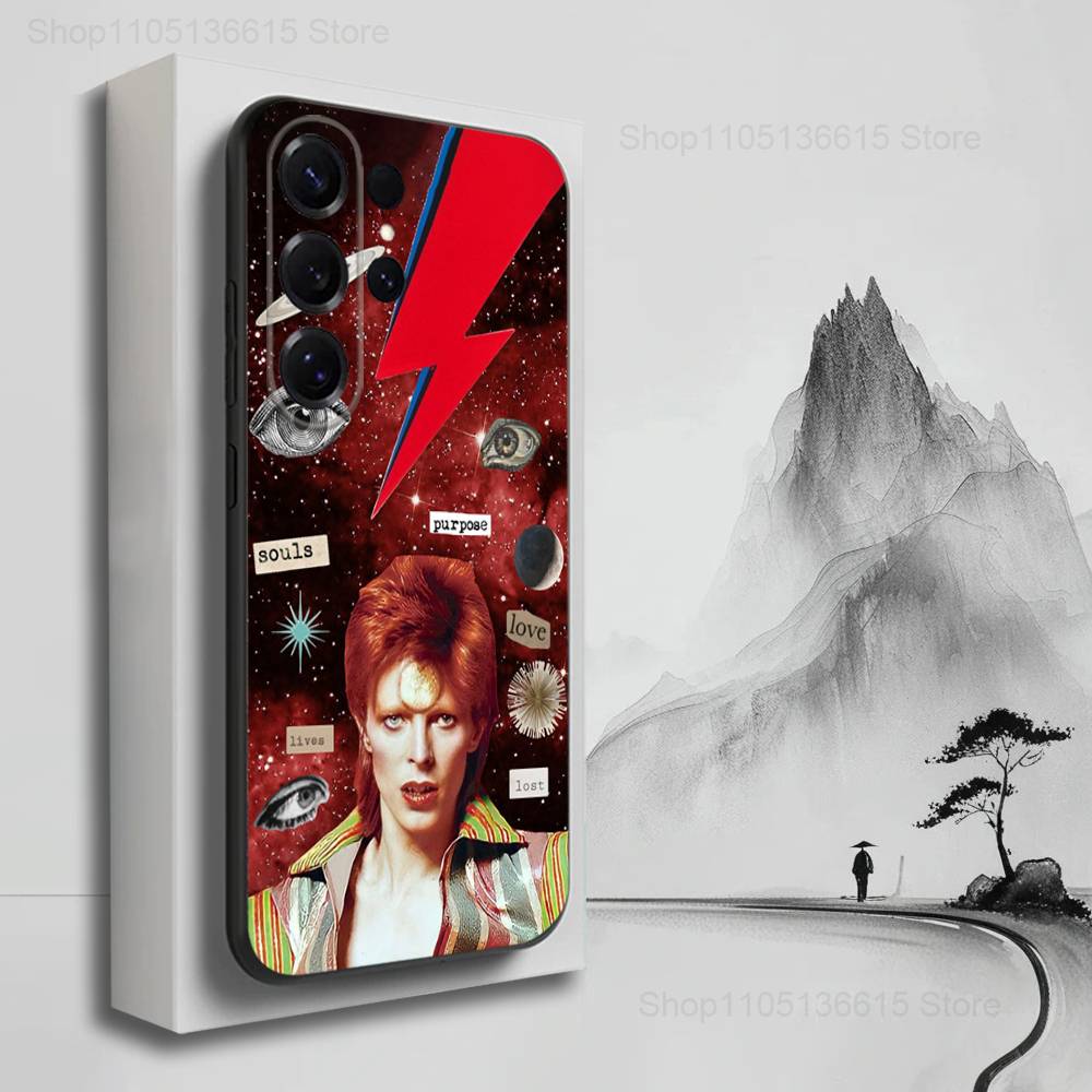 Singer D-David B-BOWIE Phone Case For Samsung S25,S24,S23,S22,S21,S20,S10,S9,Ultra,Plus,Lite,FE,Soft Silicone Black Cover
