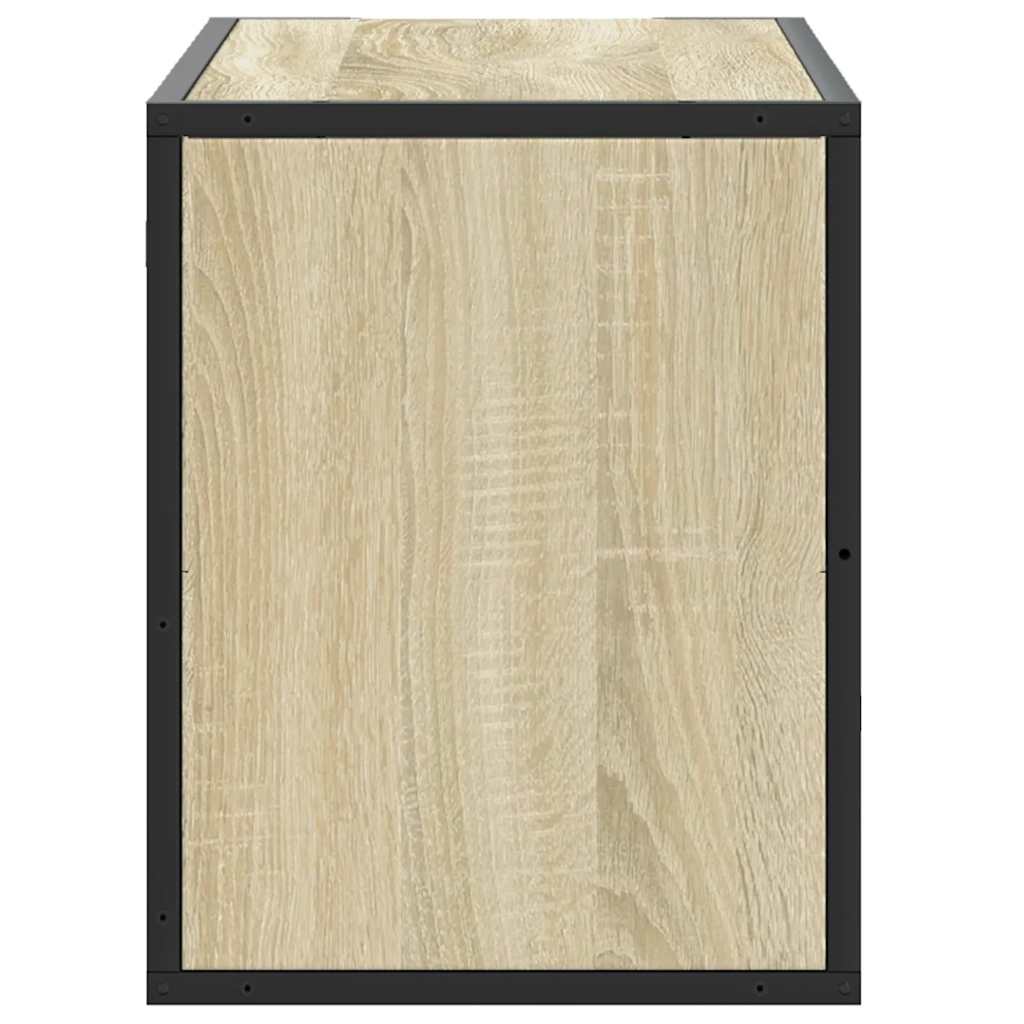 TV Stand in Sonoma Oak Finish 80 x 31 x 39.5 cm Made of Particleboard and Metal