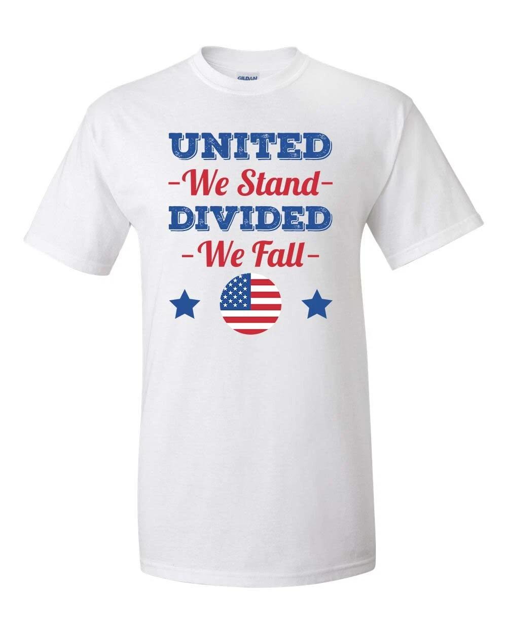 United We Stand Divided We Fall Unisex Adult Short Sleeve T-Shirt L