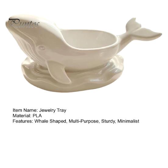 Ocean Themed Desk Organizer Whale Shaped Decorative Storage Bowl, Theme Jewelry Tray for Ring Earring Sturdy Sculpture Container Necklace, Candle