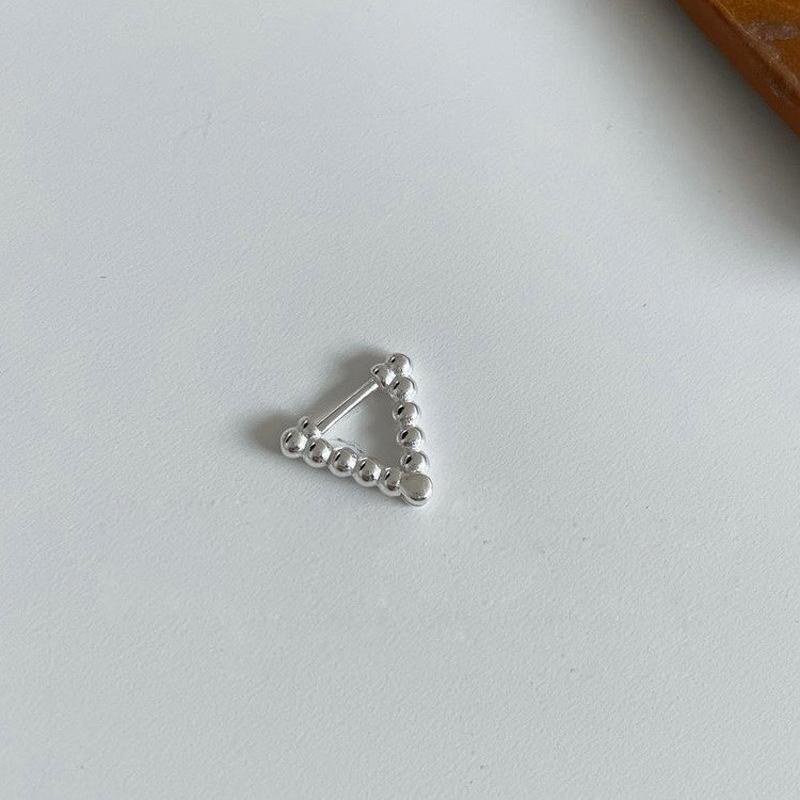 Triangular Earrings Mini Minimalist Temperament Fashionable Small Fresh Geometric Design Inverted Triangular Bead Earrings