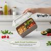 Triple Compartment Bento Box Microwave Safe Portable Lunch Container With Utensils Adults Students Office School Home Use