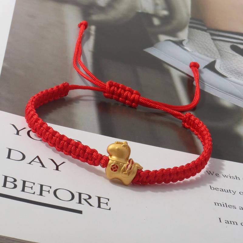 2026 New Year Zodiac Horse Bracelet Cartoon Lucky Horse Red String Woven Bracelet Couple Friend New Year Blessing Gift